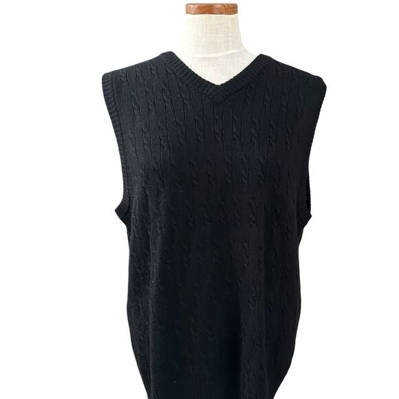 Nordstrom Men's Fine Merino Wool Cable Knit Sweater Vest SIZE M V-Neck Academia - Picture 1 of 10
